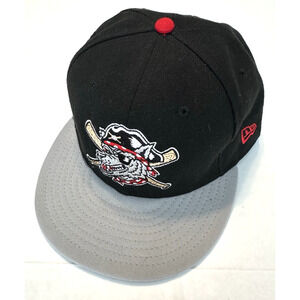 New Era Erie Seawolves 59fifty MiLB Fitted sz 8 Throwback Logo BLK/Gray Baseball